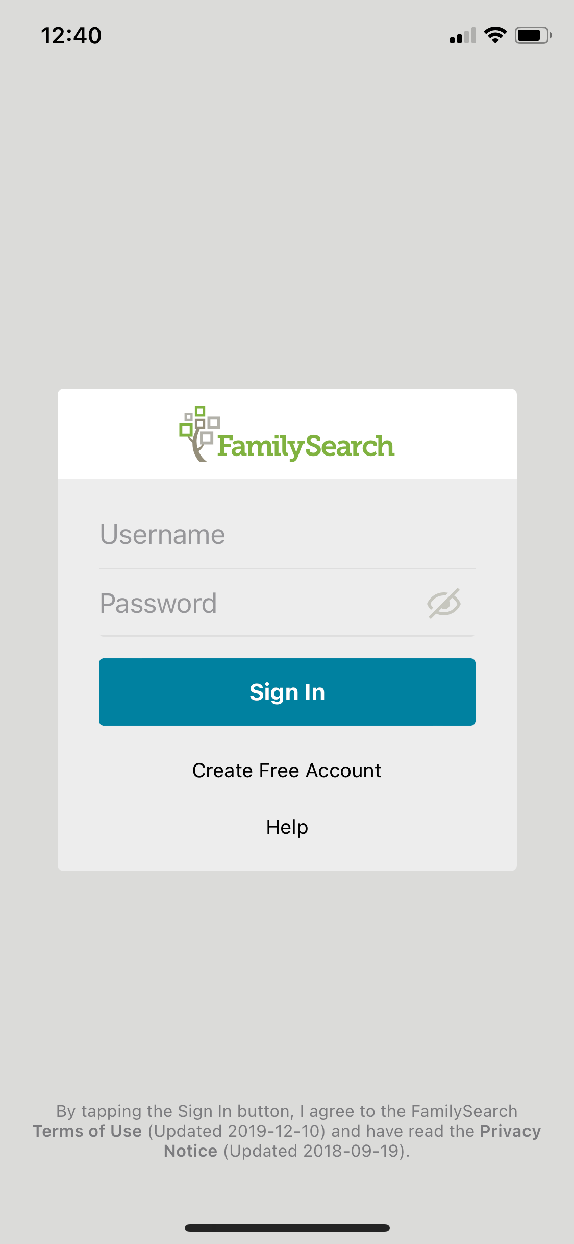 familysearch sign in