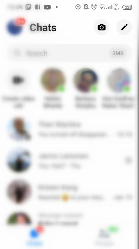 Starting a new conversation on Messenger