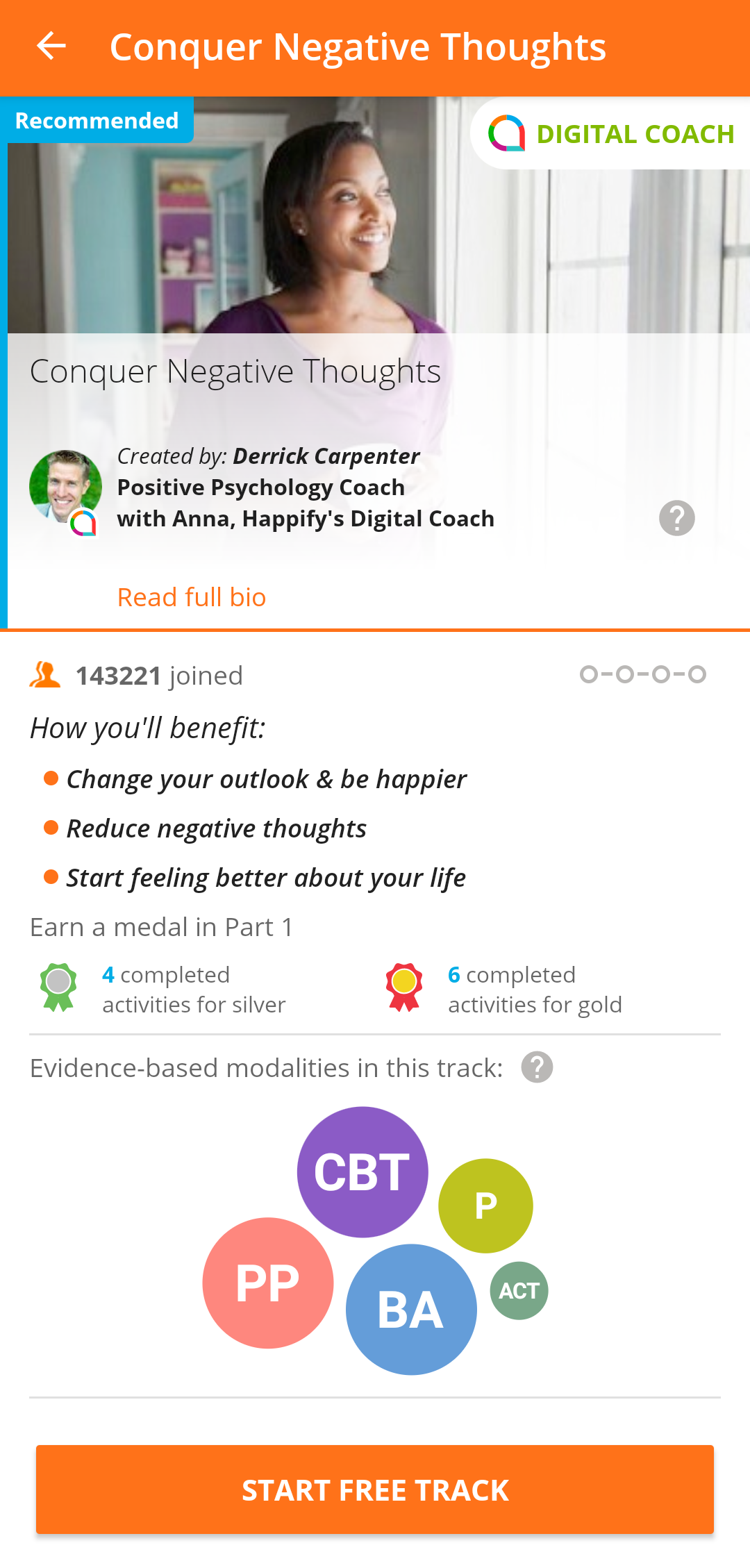 Happify Mental Health App Activity