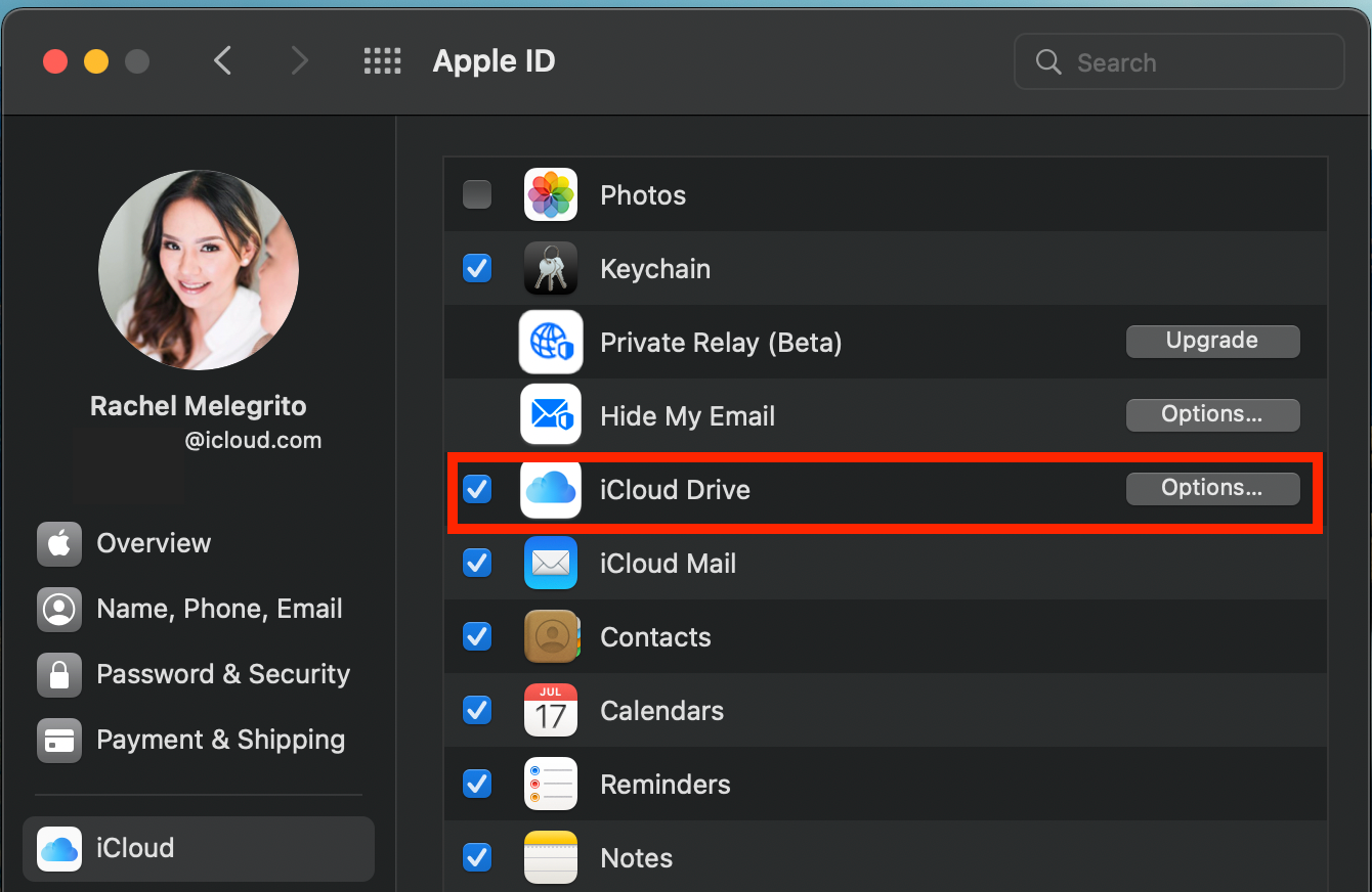 iCloud Drive Options for Mail