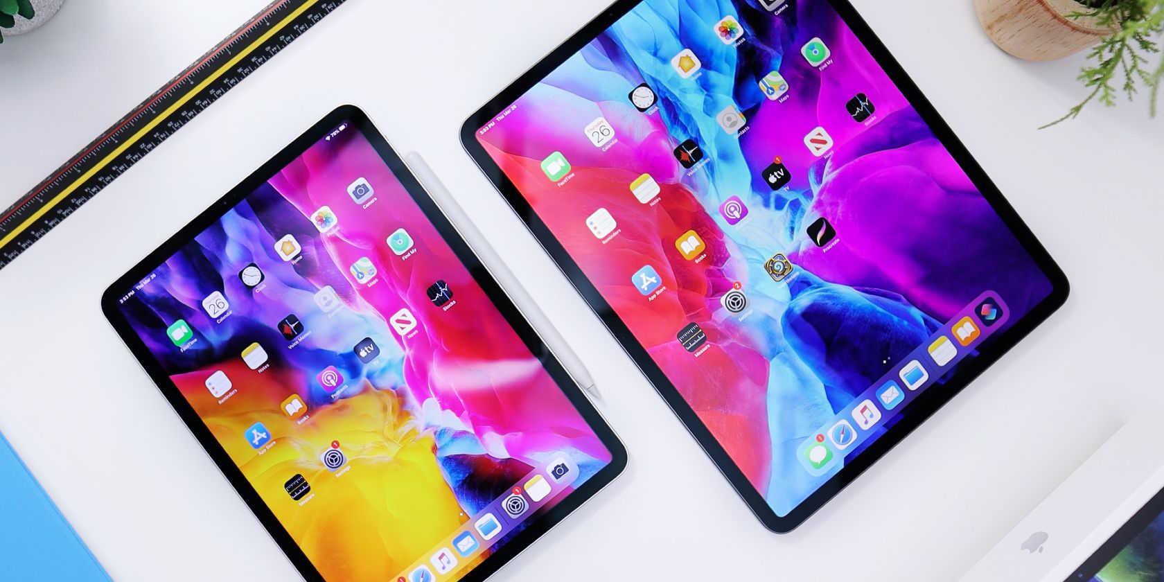 Photo of two iPads next to each other 