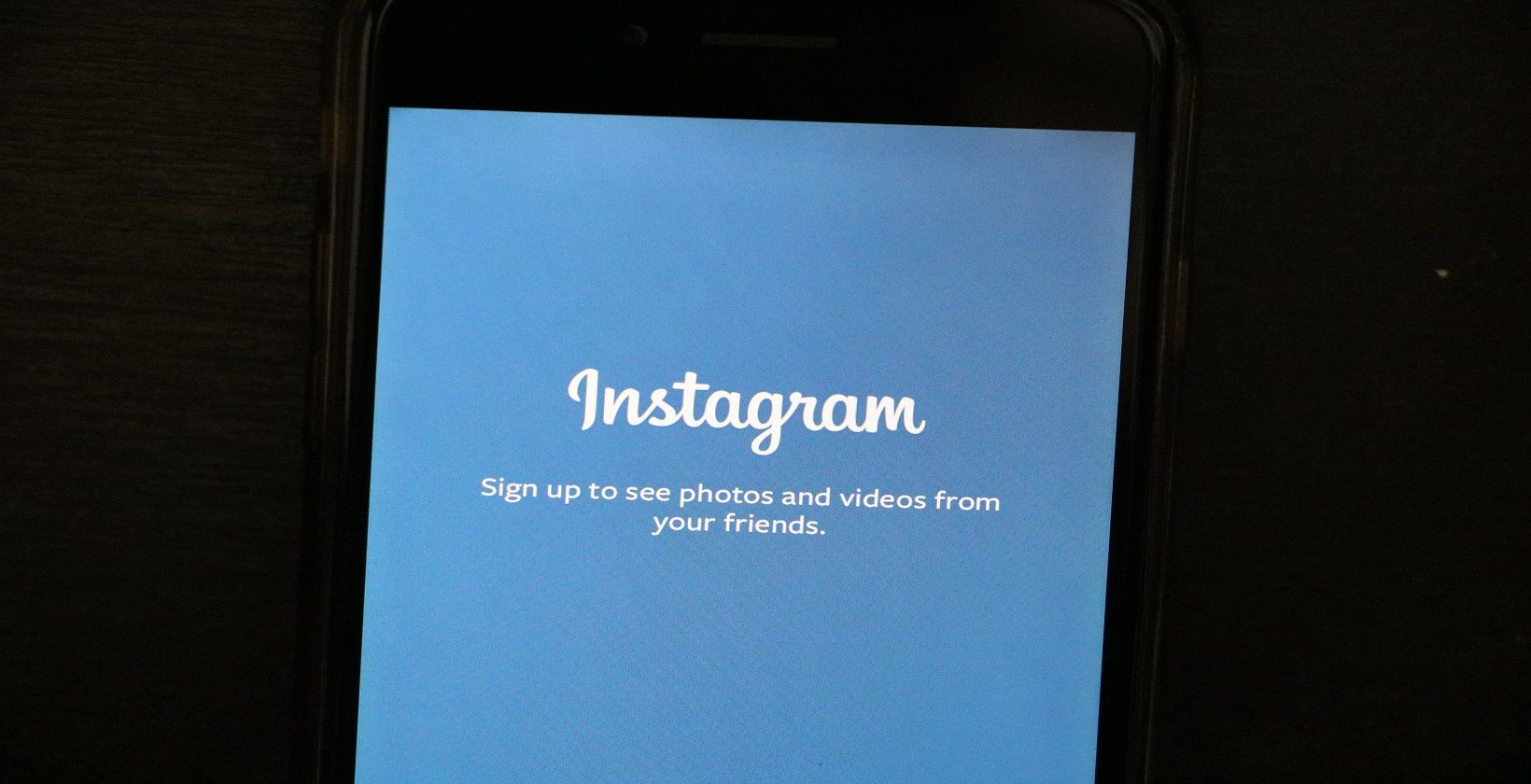 instagram interface on mobile phone screen