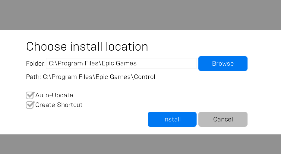 The Install button
