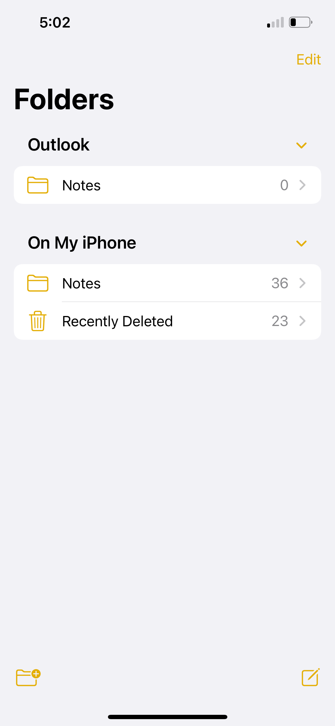 iphone notes app folders