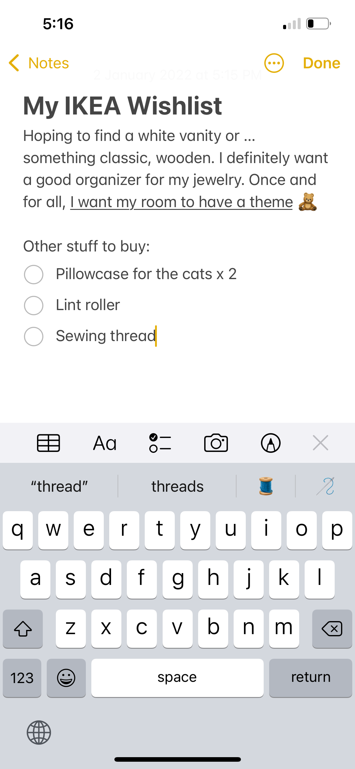 create checklist on iphone notes