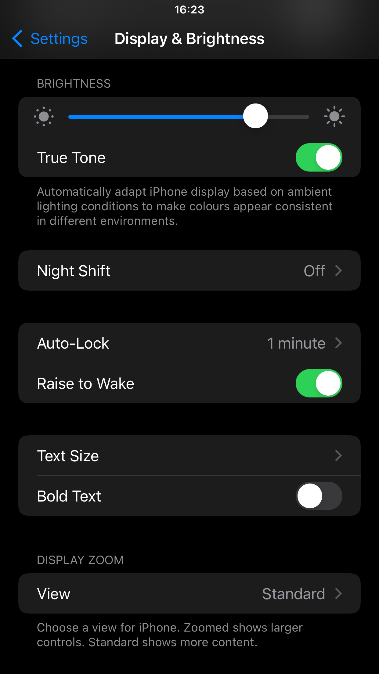 Raise to Wake is on in iPhone settings