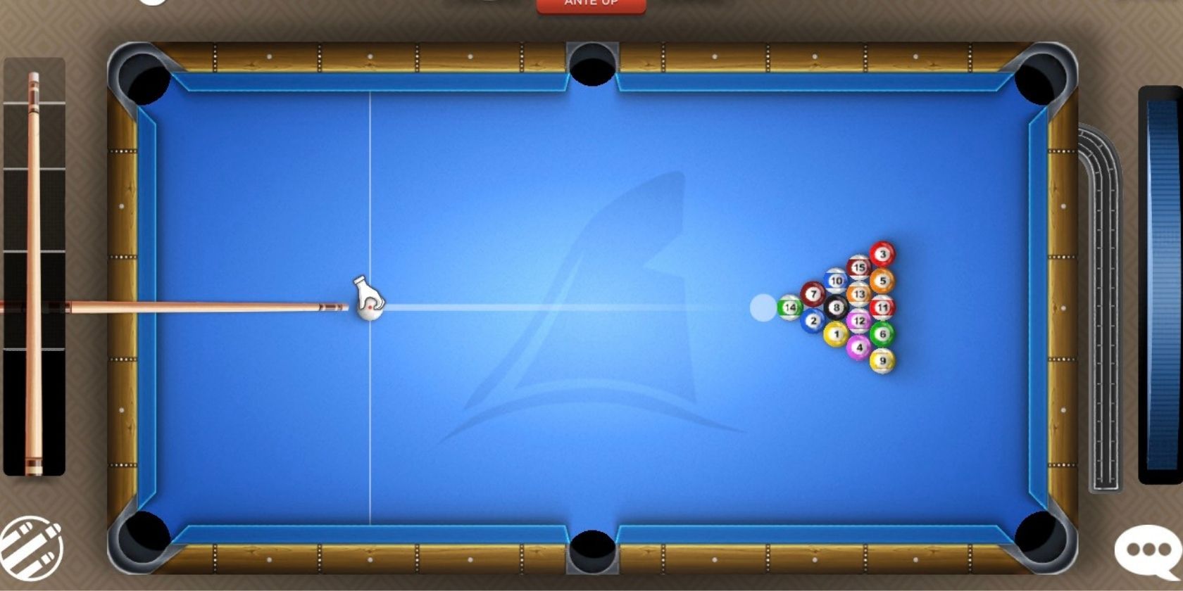 Image of a game on Kings of Pool's iOS app.