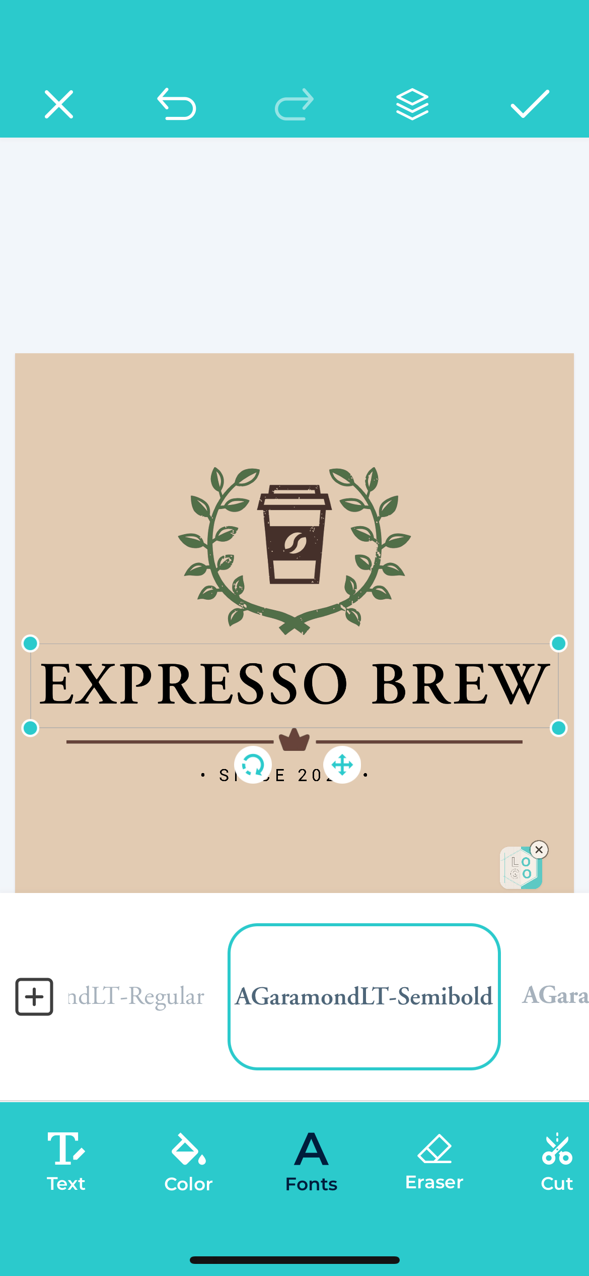 customizing font on logo maker app