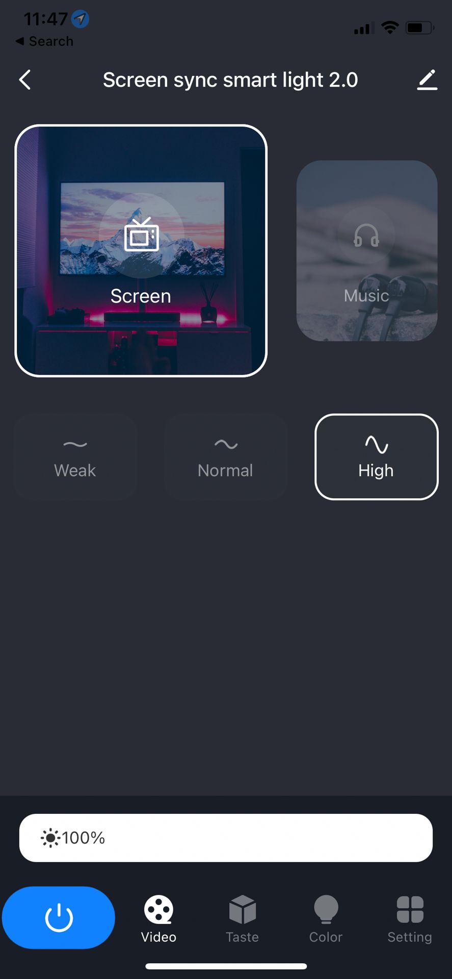 lytmi neo app screenshots- screen sync mode