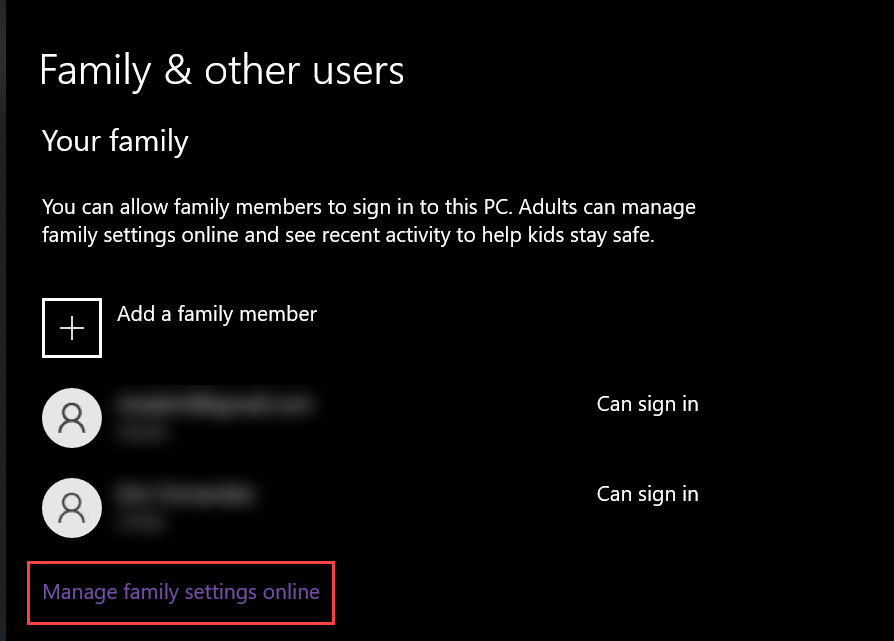 manage family online