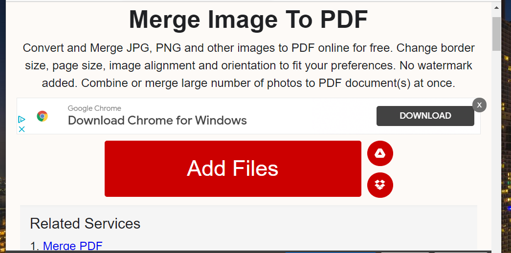 The Merge Image to PDF app 