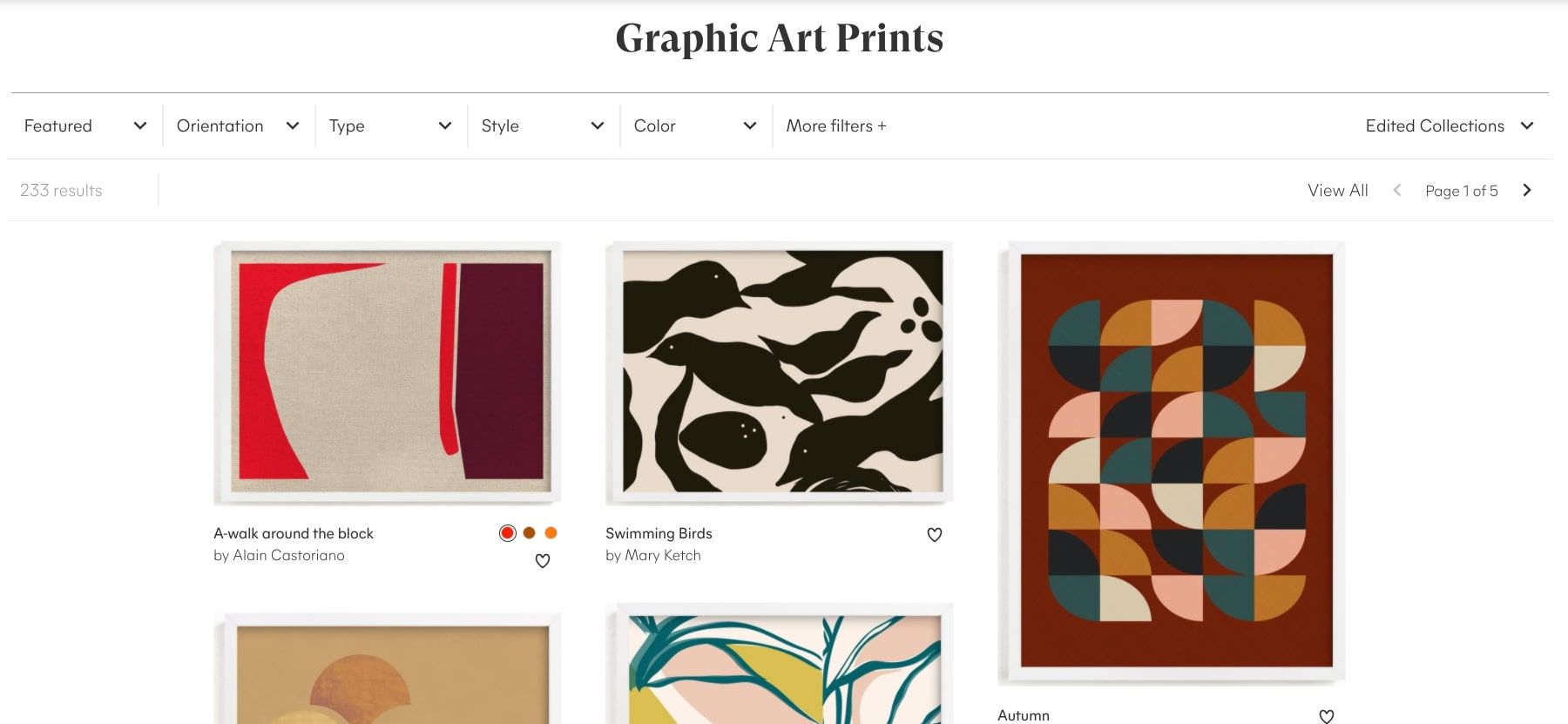 minted art graphic prints section screenshot