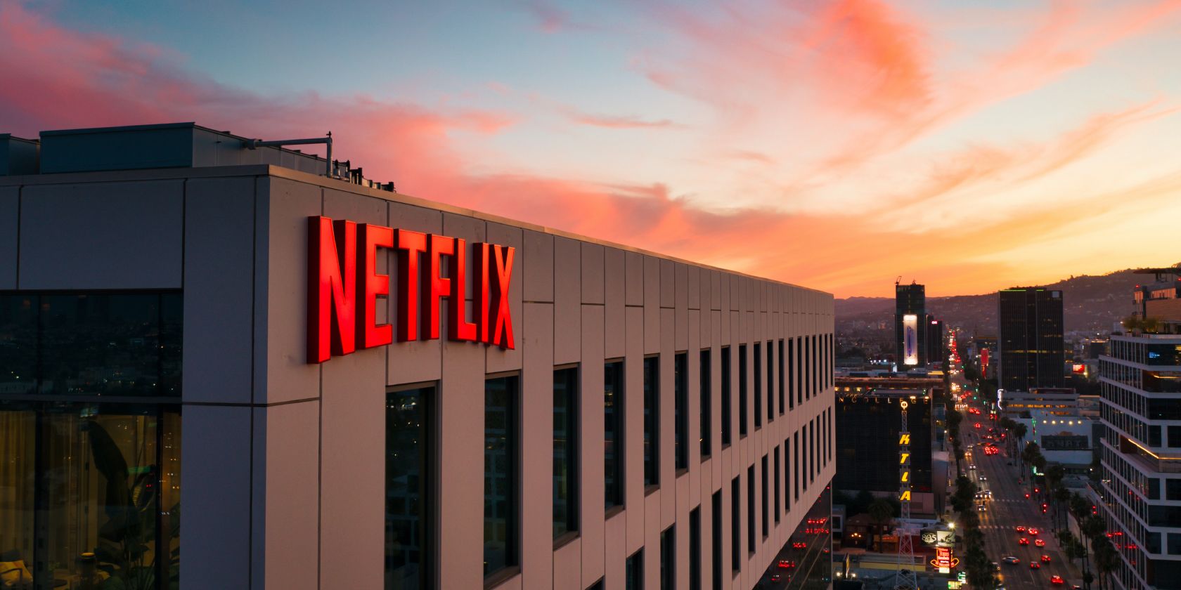The exterior of a Netflix office building.