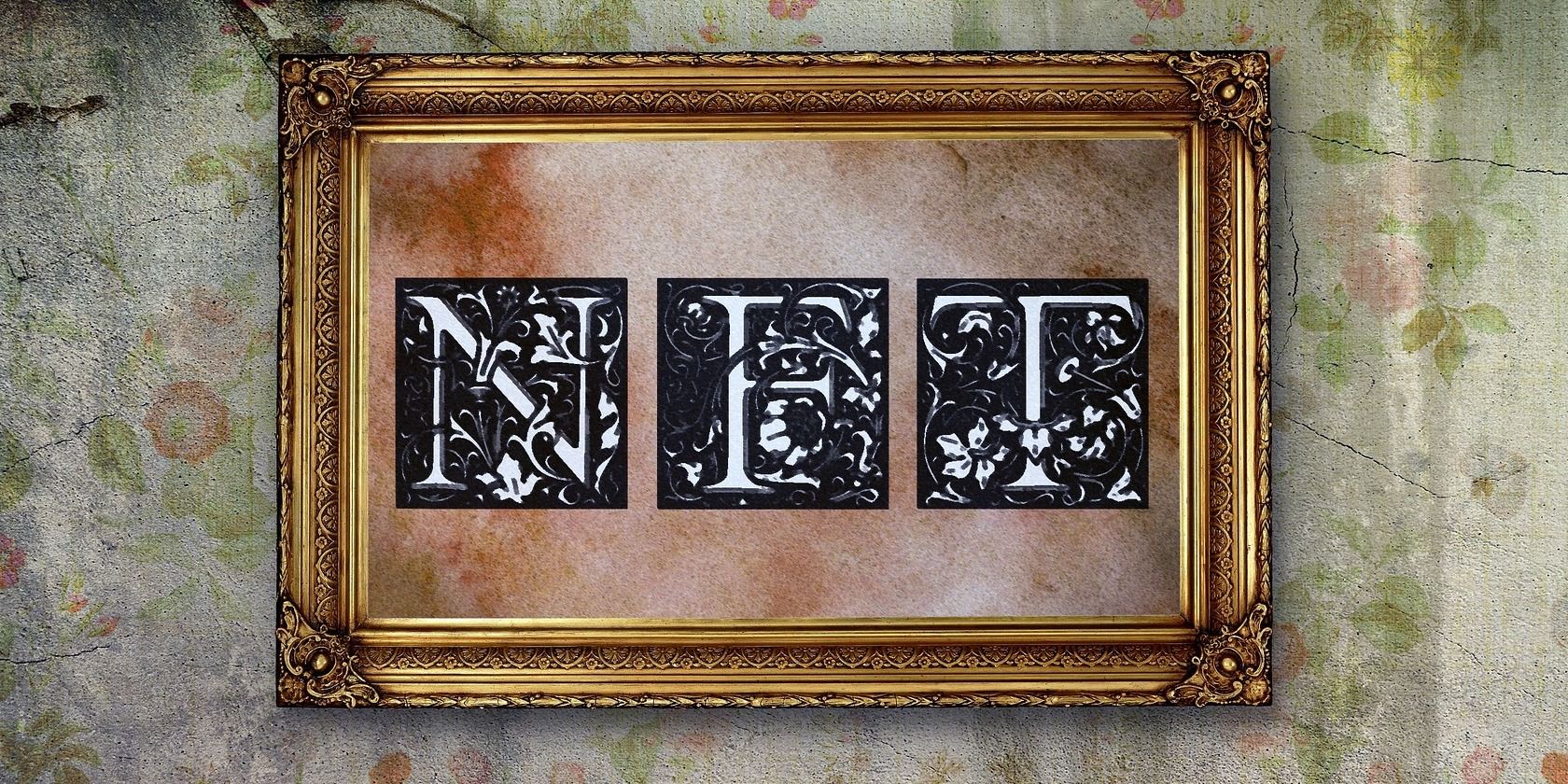 NFT letters in a photo frame