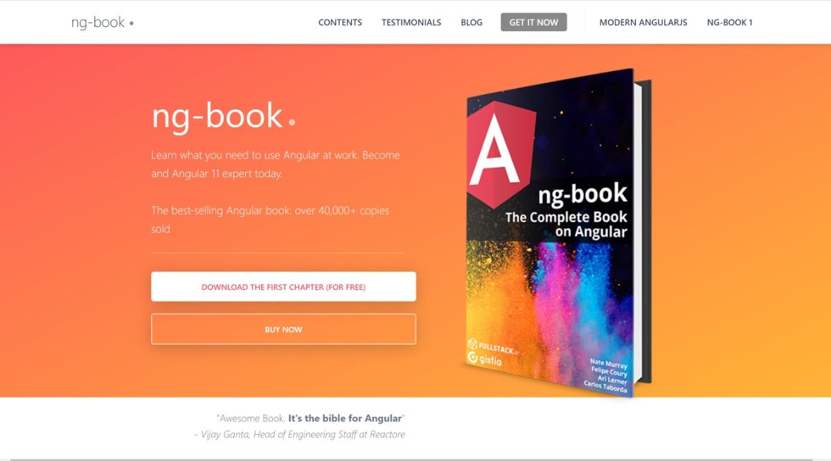 ng-book - The Complete Book on Angular course interface