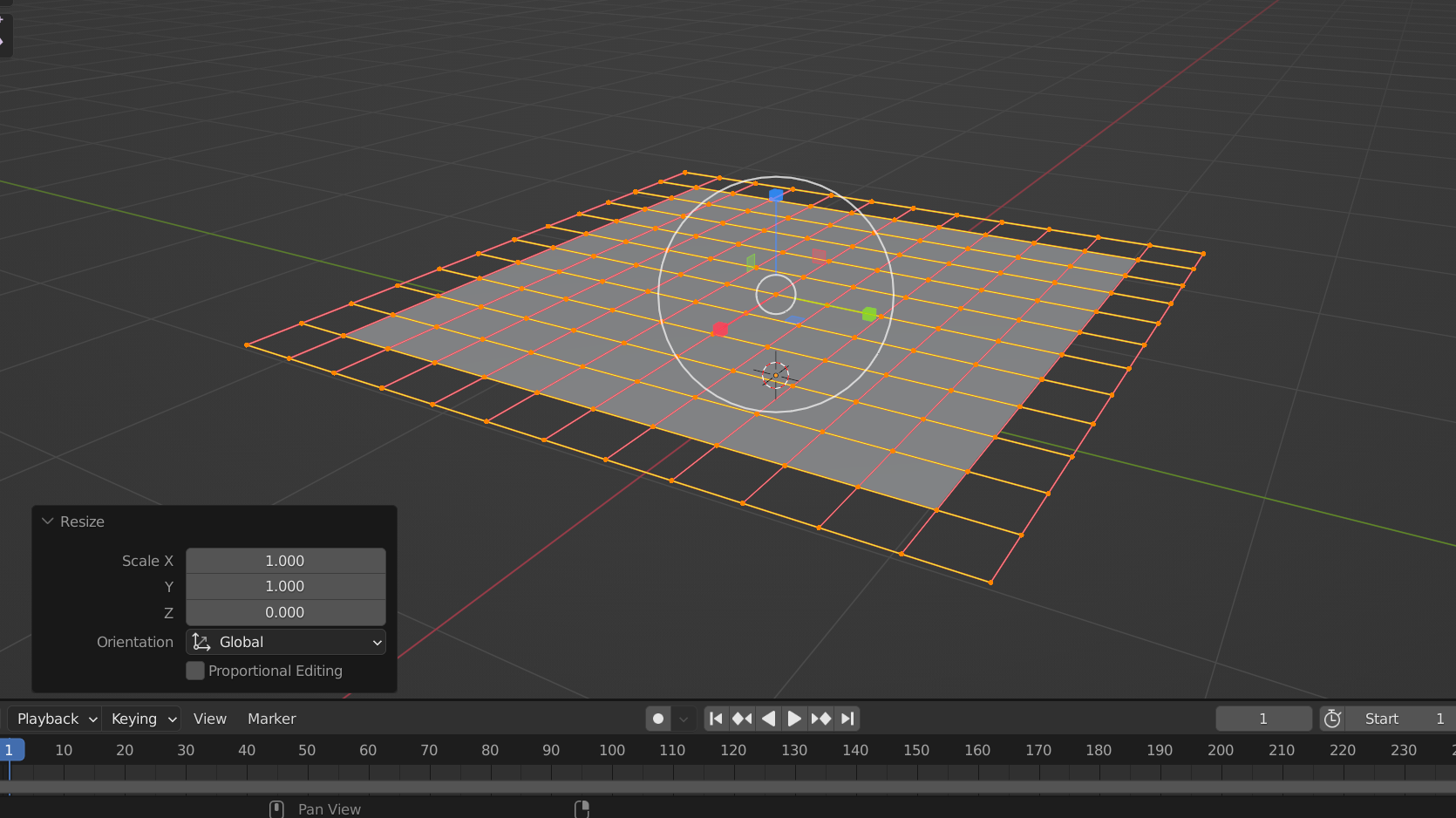 Creating a flat NURBS surface in Blender.