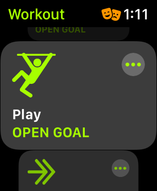 The Play workout on the Apple Watch Workouts app