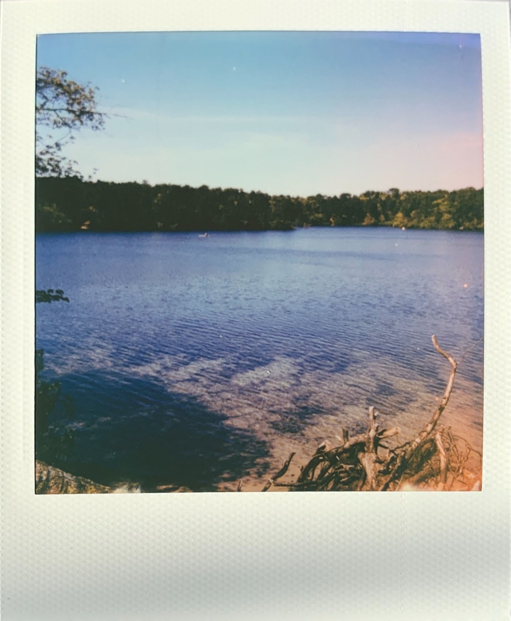 polaroid of beach with various colors