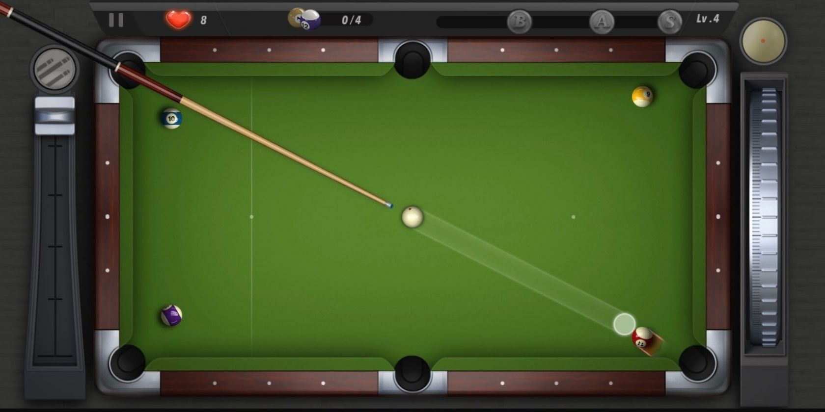 Image of a Level on Pooking: Billiards City's iOS app. 