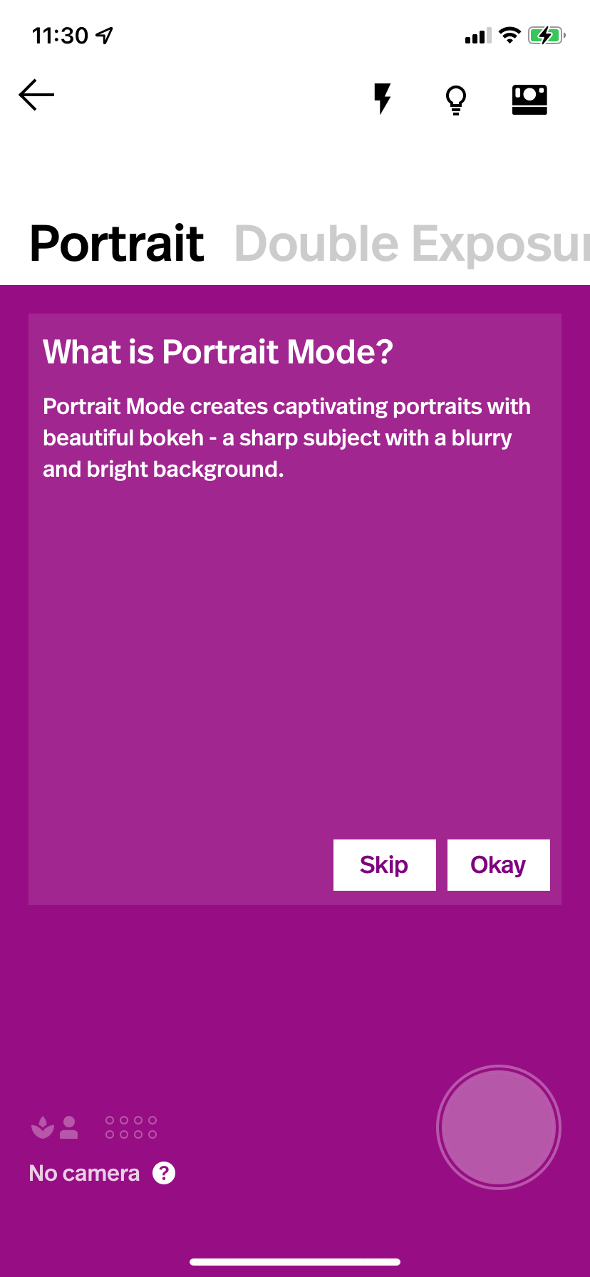 portrait mode in polaroid mobile app