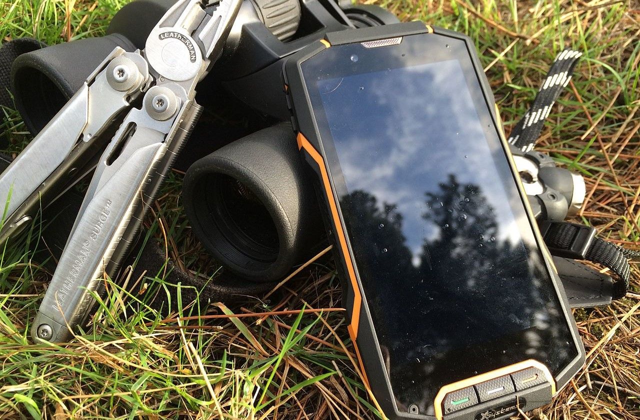 rugged smartphone with binoculars