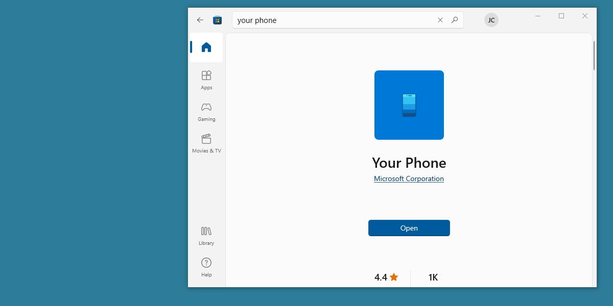 a screenshot of the microsoft store showing the your phone app