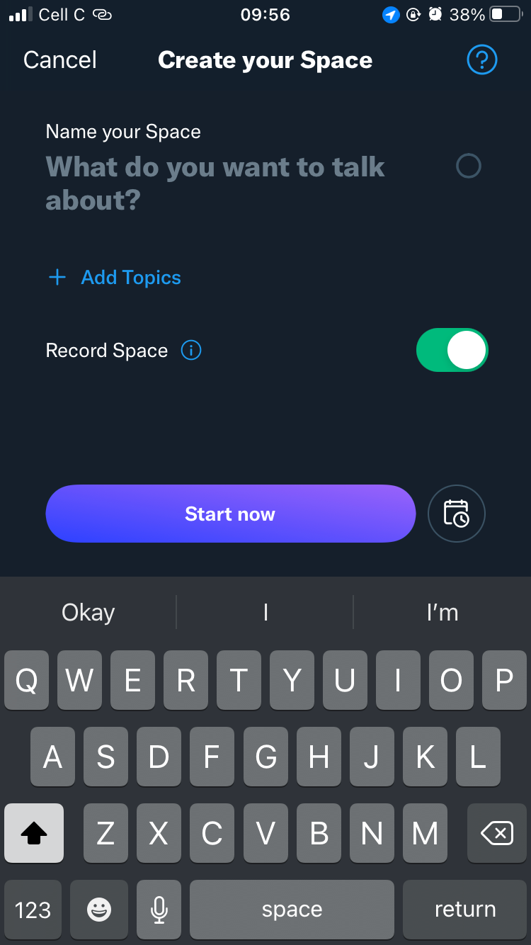 screenshotof spaces toggle button