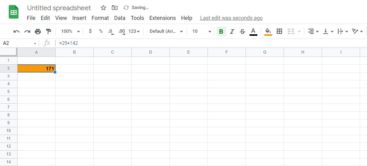 Numbers summed in Sheets.