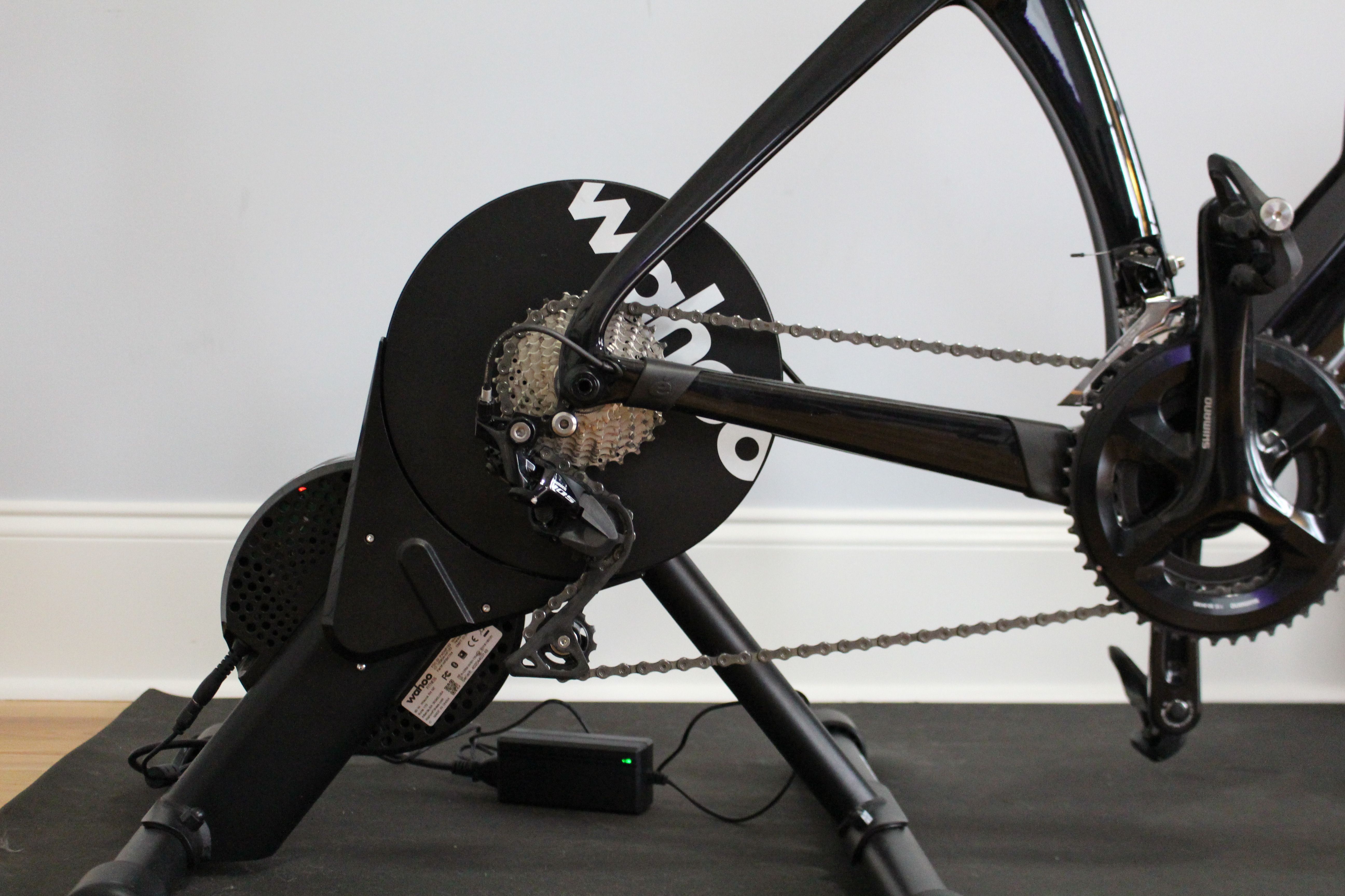 close up view of a smart trainer for bicycles