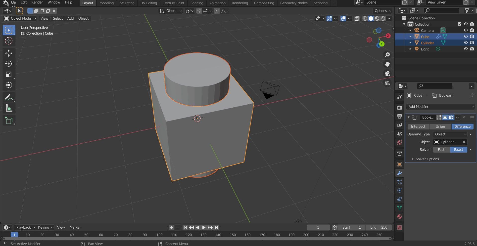 Subtract Objects in Blender