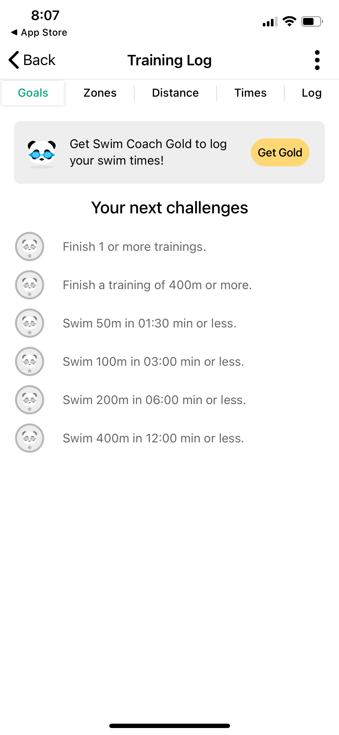 Swim Coach Training log