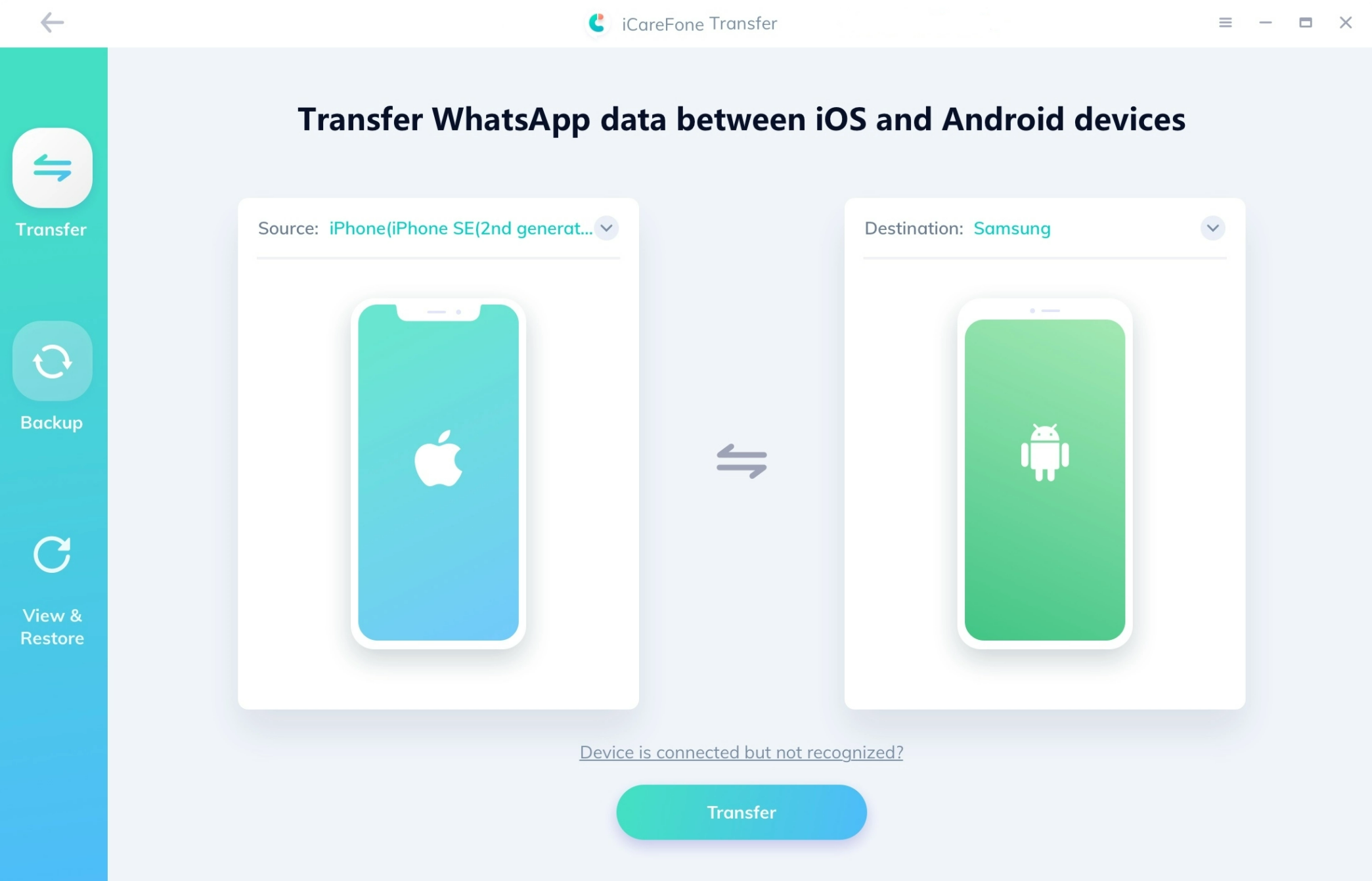 Transfering data between iOS and Android.