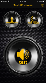 TestHiFi app test screen