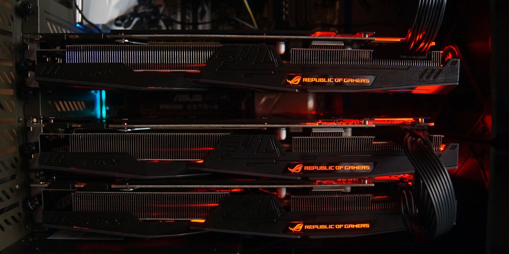 three GPUs stacked together