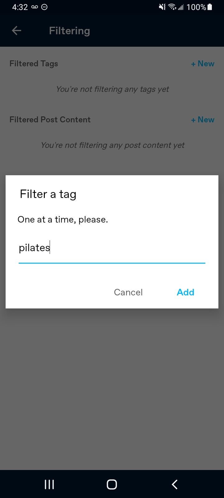 Adding content filters on Tumblr.