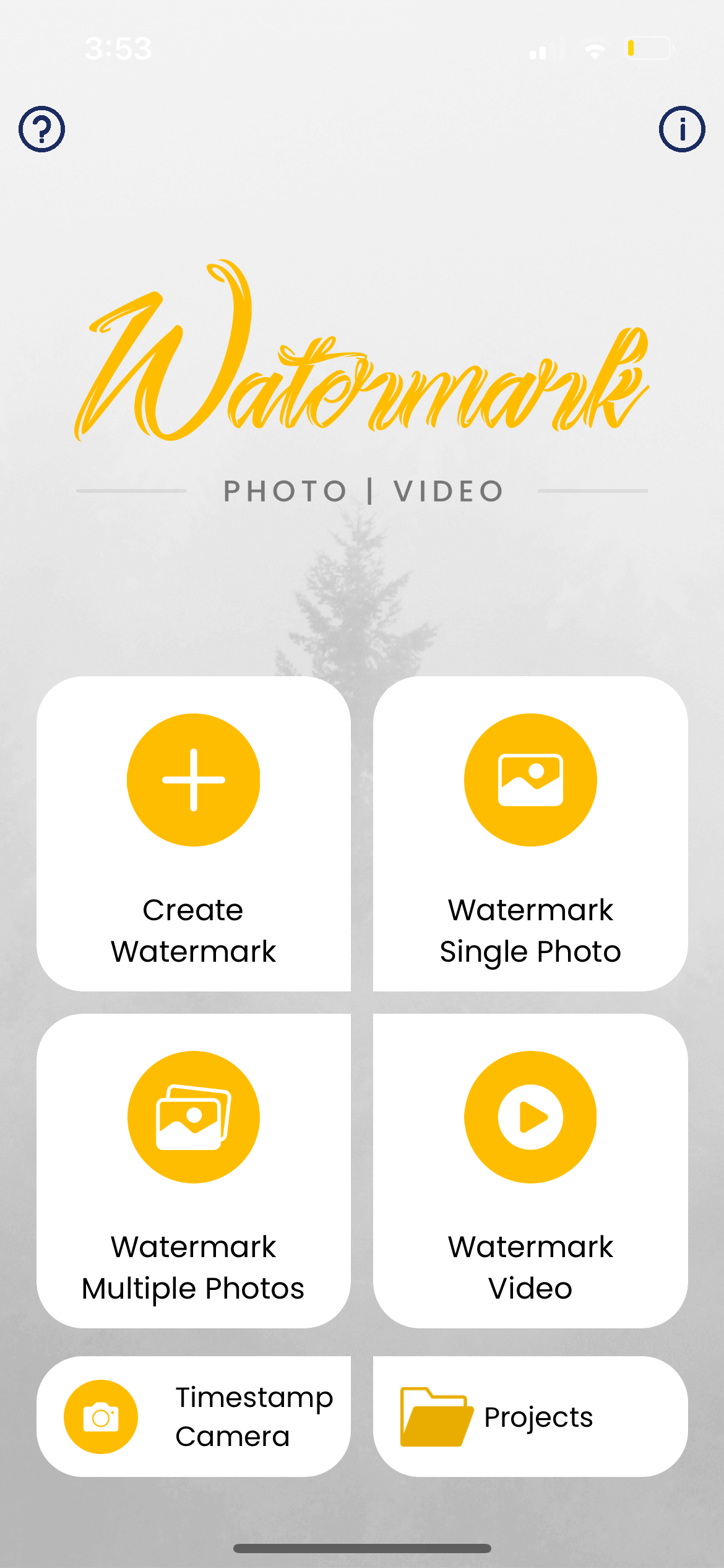 watermark app main page