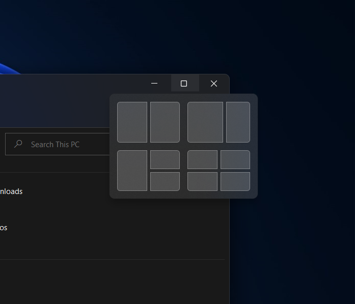 windows 11 snap layouts maximize button