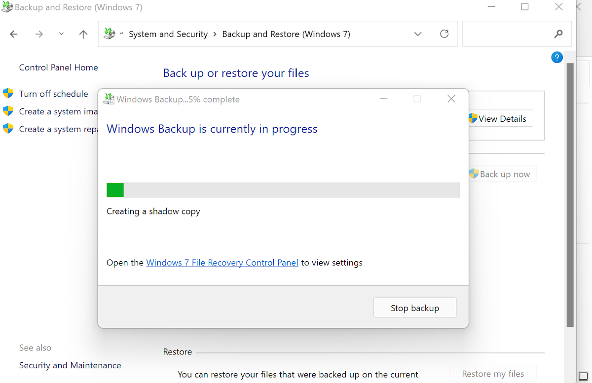 windows backup process
