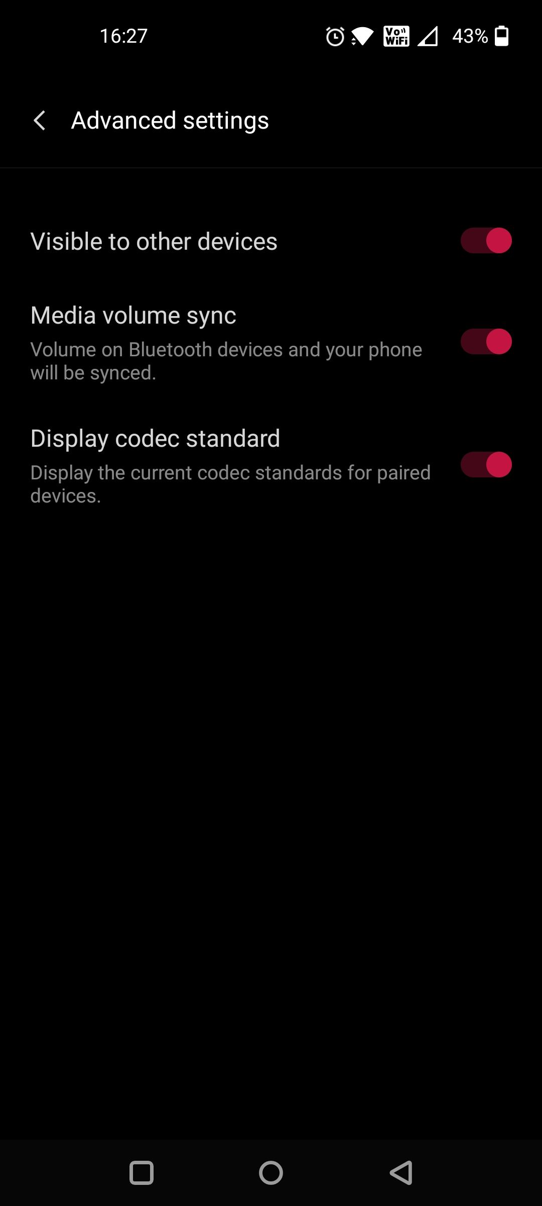 Visible to Other Devices Option Enabled in Advanced Settings