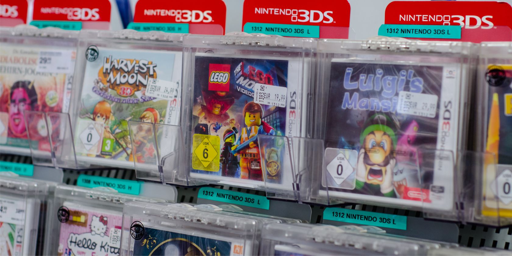 3ds games on a shelf