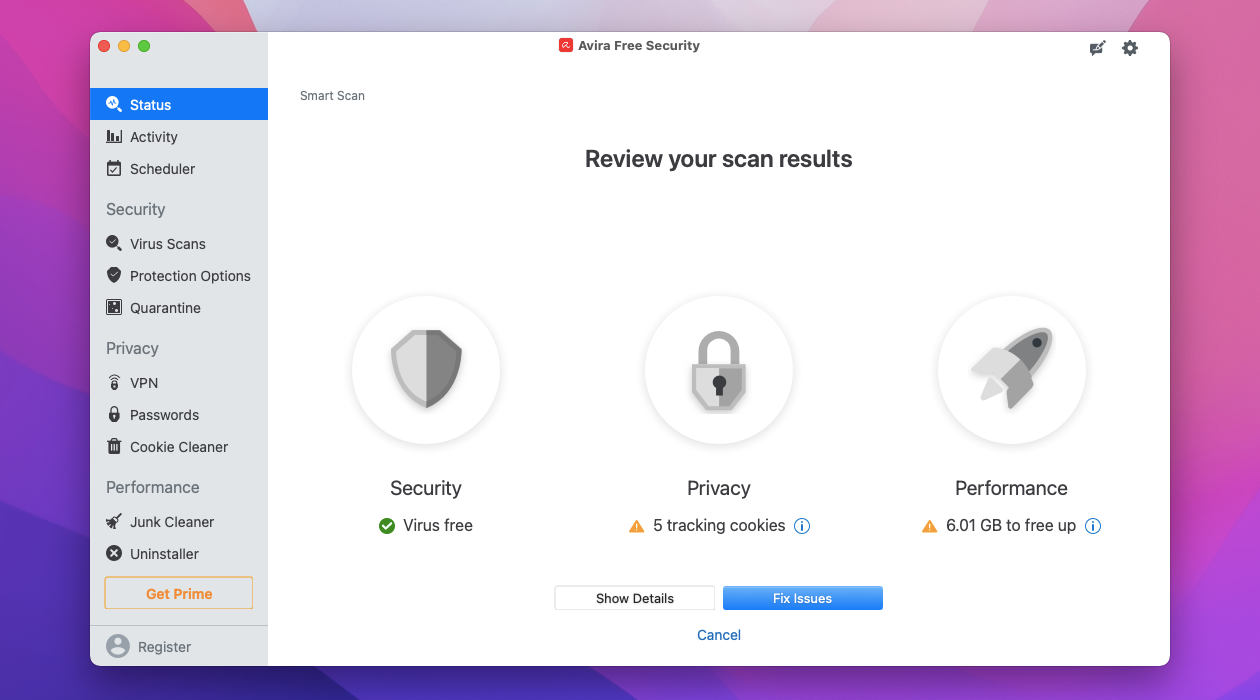 Avast Free Security for Mac.