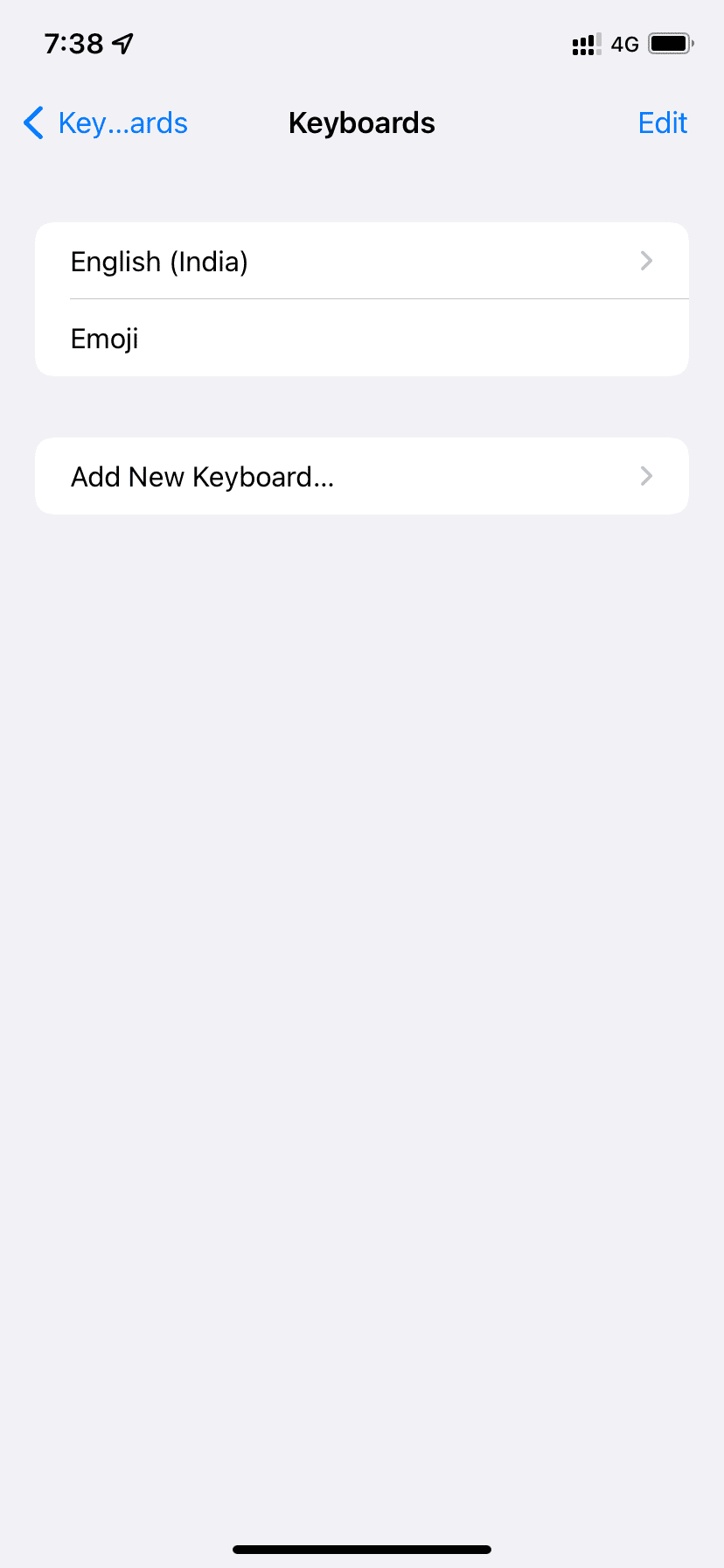 Add New Keyboard in iPhone Settings