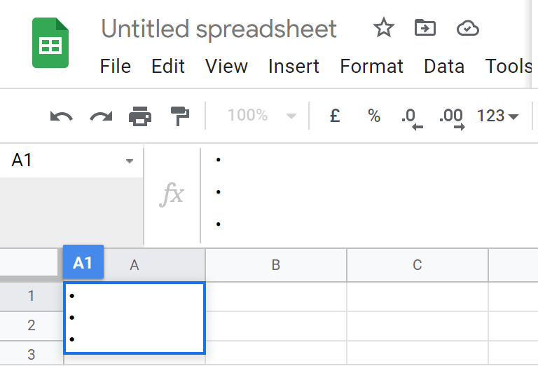 Are There Bullet Points In Google Sheets