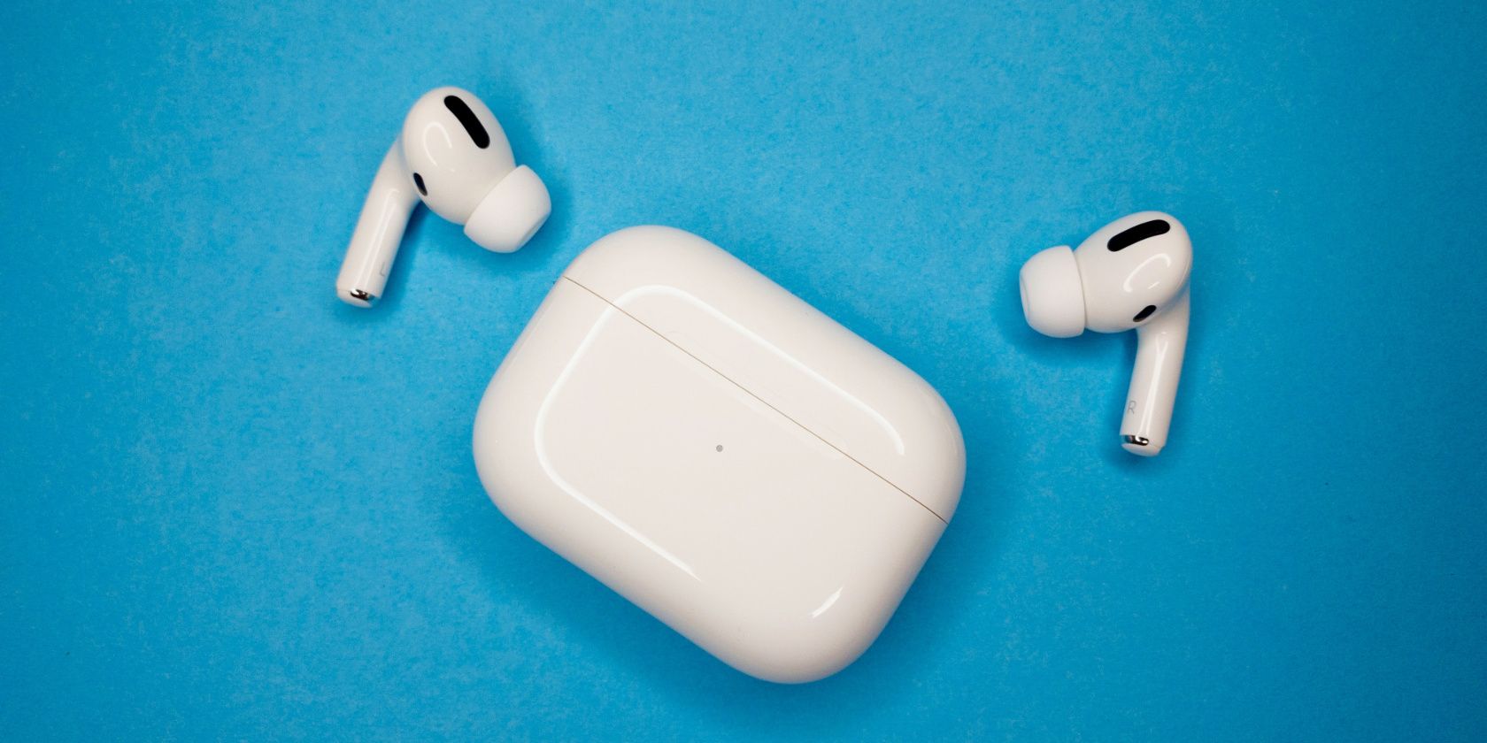 AirPods Pro on blue background