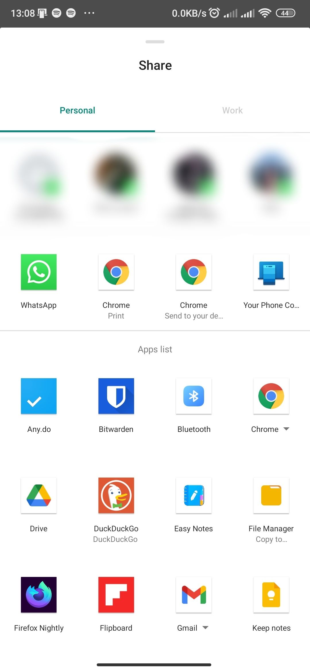 Android share sheet