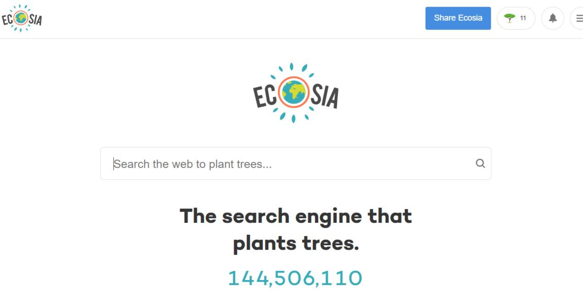 Ecosia search engine 