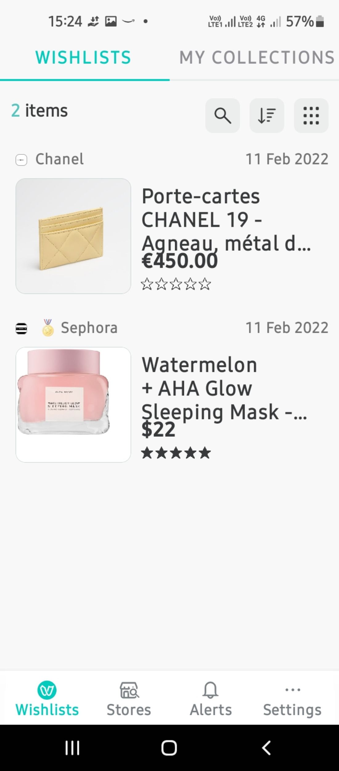 Items and gift registry addition in the Wishupon app