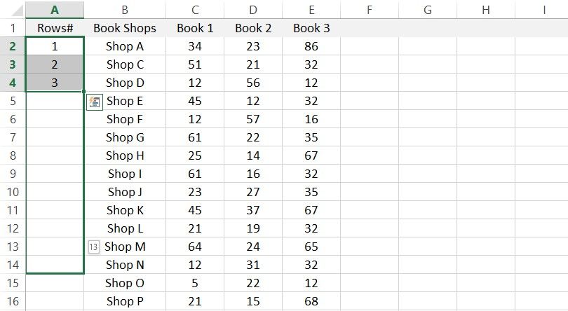 Auto-Filling Sequence By Dragging to Number Rows in Microsoft Excel