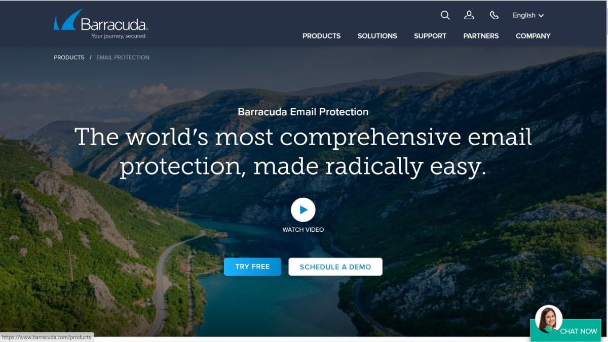 Barracuda Email Protection website interface