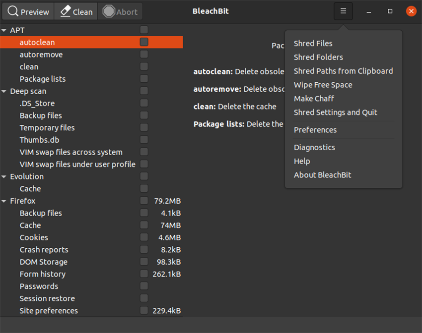 BleachBit - Nettoyeurs de système pour Linux